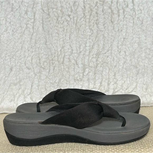 Clarks Cloudsteppers Womens Black Arla Glison SlipOn Thong Platform Sandals SZ 7 - Picture 6 of 11